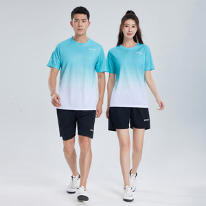 Gradient Sports Suit – Quick-Dry Workout T-Shirt & Shorts Set for Running and Fitness