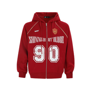 Women's American-style Retro Line Letter Embroidery Loose Casual Jacket