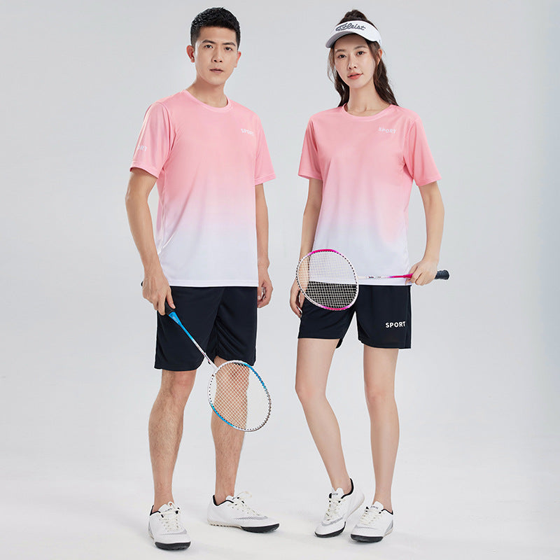 Gradient Sports Suit – Quick-Dry Workout T-Shirt & Shorts Set for Running and Fitness
