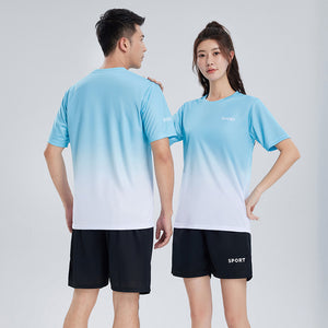 Gradient Sports Suit – Quick-Dry Workout T-Shirt & Shorts Set for Running and Fitness