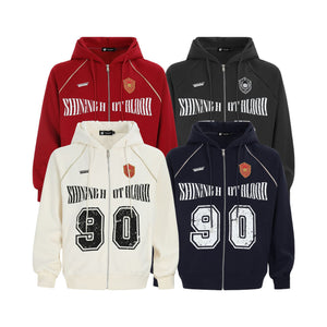 Women's American-style Retro Line Letter Embroidery Loose Casual Jacket