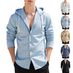 Slim-Fit Hooded Cardigan Shirt for Men – Casual & Stylish Outerwear