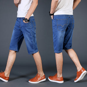 Men’s Ultra-Thin Cropped Denim Shorts for Youth | ModeHaven