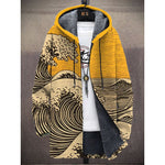 Men's Coat Printed Thickening Windproof Jacket Zipper Hooded