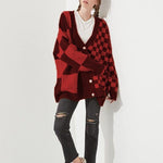Trend Loose Slim Fit Printed Checks Knitwear