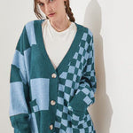 Trend Loose Slim Fit Printed Checks Knitwear