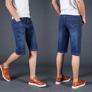 Men’s Ultra-Thin Cropped Denim Shorts for Youth | ModeHaven