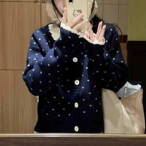 Retro Peter Pan Collar Niche Knitted Cardigan Coat