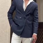 Men's Classic Stripe Double Breasted Blazer