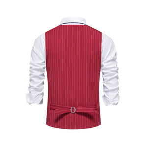 New Men's Striped Suit Vest Fashion Business Formal Wear
