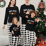Plaid Home Wear Set – Long Sleeve & Trousers with Letter Print for Cozy Loungewear