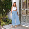 High Waist Pleating Casual Cotton And Linen Women's Trousers