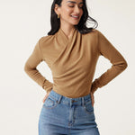 Fashion Women Solid Color Pullover Sweater Slim Fit