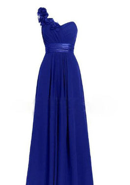 Women's Multi-Colored Slanted Neck Strapless Long Dress | ModeHaven