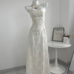 New Embroidered Floral Long Skirt With High-end Feel, Luxurious Camisole Skirt, Slimming Dress