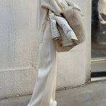Women's Autumn And Winter Knitting Wide-leg Pants High Waist Drooping Mopping Casual