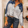 Single Row Multi-buckle Denim Coat For Women
