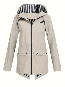 Women's Zipper Hooded Outdoor Windproof Thin Coat