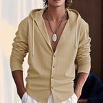 Slim-Fit Hooded Cardigan Shirt for Men – Casual & Stylish Outerwear