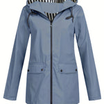 Women's Zipper Hooded Outdoor Windproof Thin Coat