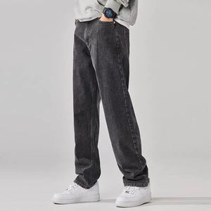 Hong Kong Style Simple Casual All-match Light-colored Jeans