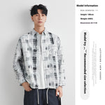 Retro Plaid Cotton Cardigan – Casual Overshirt with Vintage Design Sense