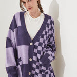 Trend Loose Slim Fit Printed Checks Knitwear