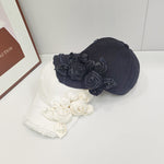 Female 3D Crystal Rose Light Luxury Fashion Duck Tongue Hat