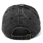 Black Cat Embroidered Washed Baseball Cap Sun Hat