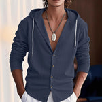 Slim-Fit Hooded Cardigan Shirt for Men – Casual & Stylish Outerwear