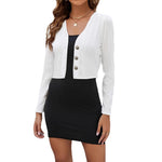 Women's Short Outer Match Knitted Cardigan