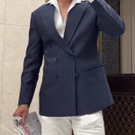 Men's Classic Stripe Double Breasted Blazer
