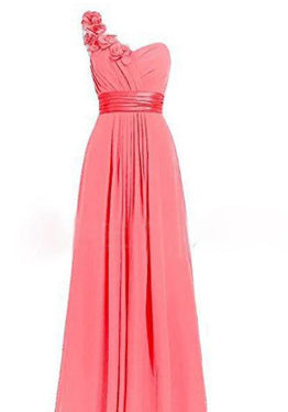 Women's Multi-Colored Slanted Neck Strapless Long Dress | ModeHaven