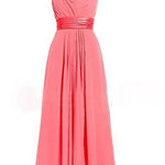 Women's Multi-Colored Slanted Neck Strapless Long Dress | ModeHaven