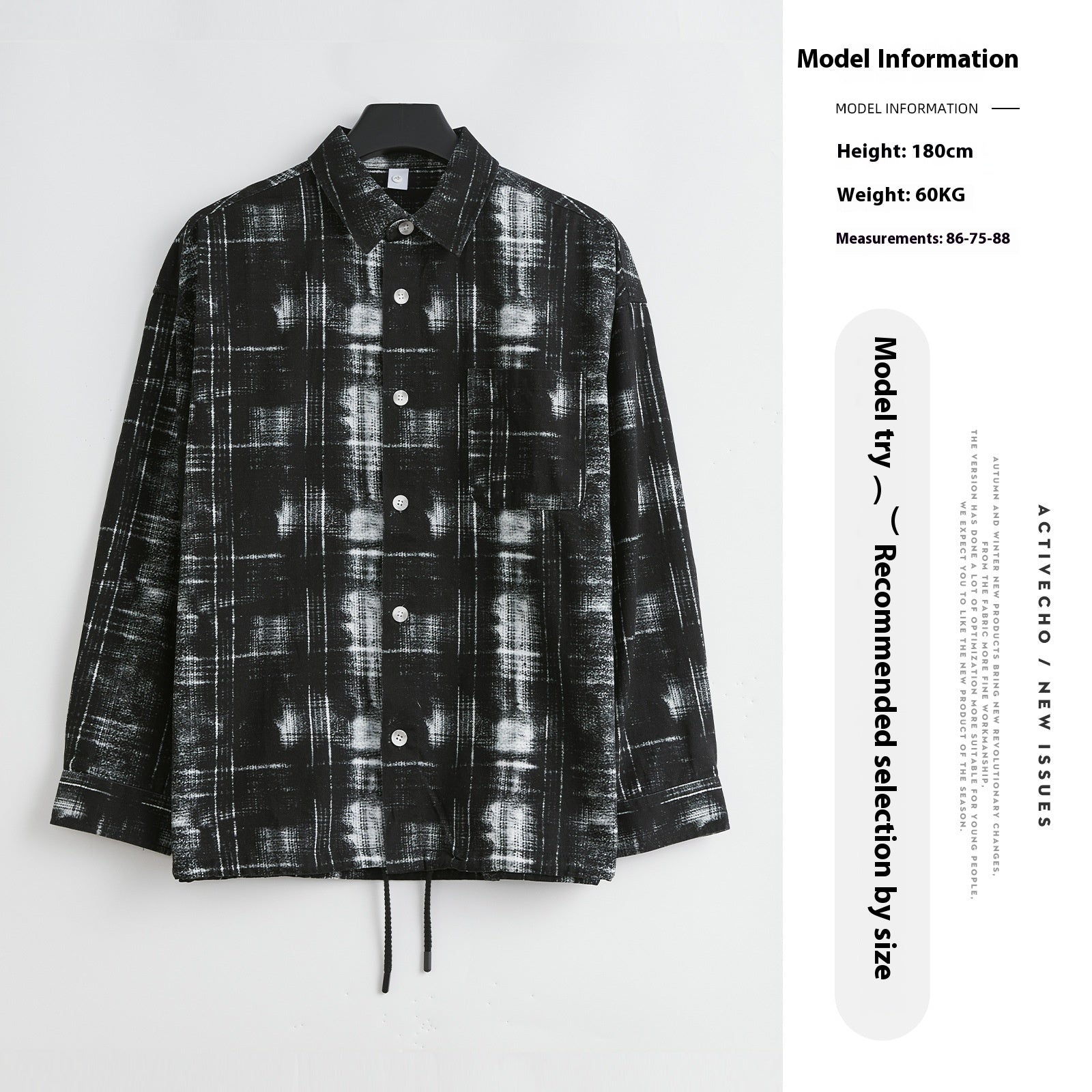 Retro Plaid Cotton Cardigan – Casual Overshirt with Vintage Design Sense