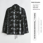 Retro Plaid Cotton Cardigan – Casual Overshirt with Vintage Design Sense