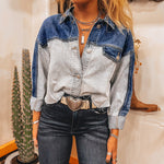 Single Row Multi-buckle Denim Coat For Women
