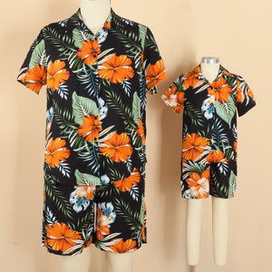 Family Vacation Matching Outfits – Hawaii Style Parent-Child Suit for Family of 4